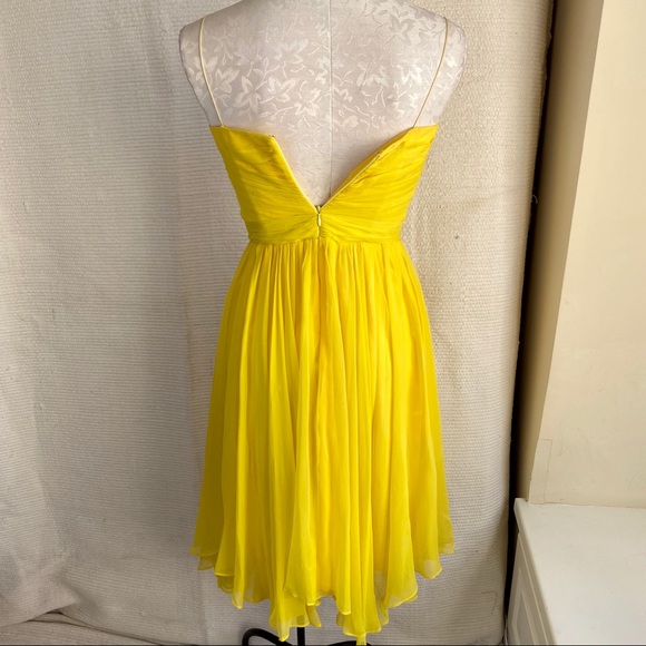 Y2K S Silk Hollywood Dress Cocktail Midi Strapless - Picture 5 of 8